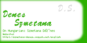 denes szmetana business card